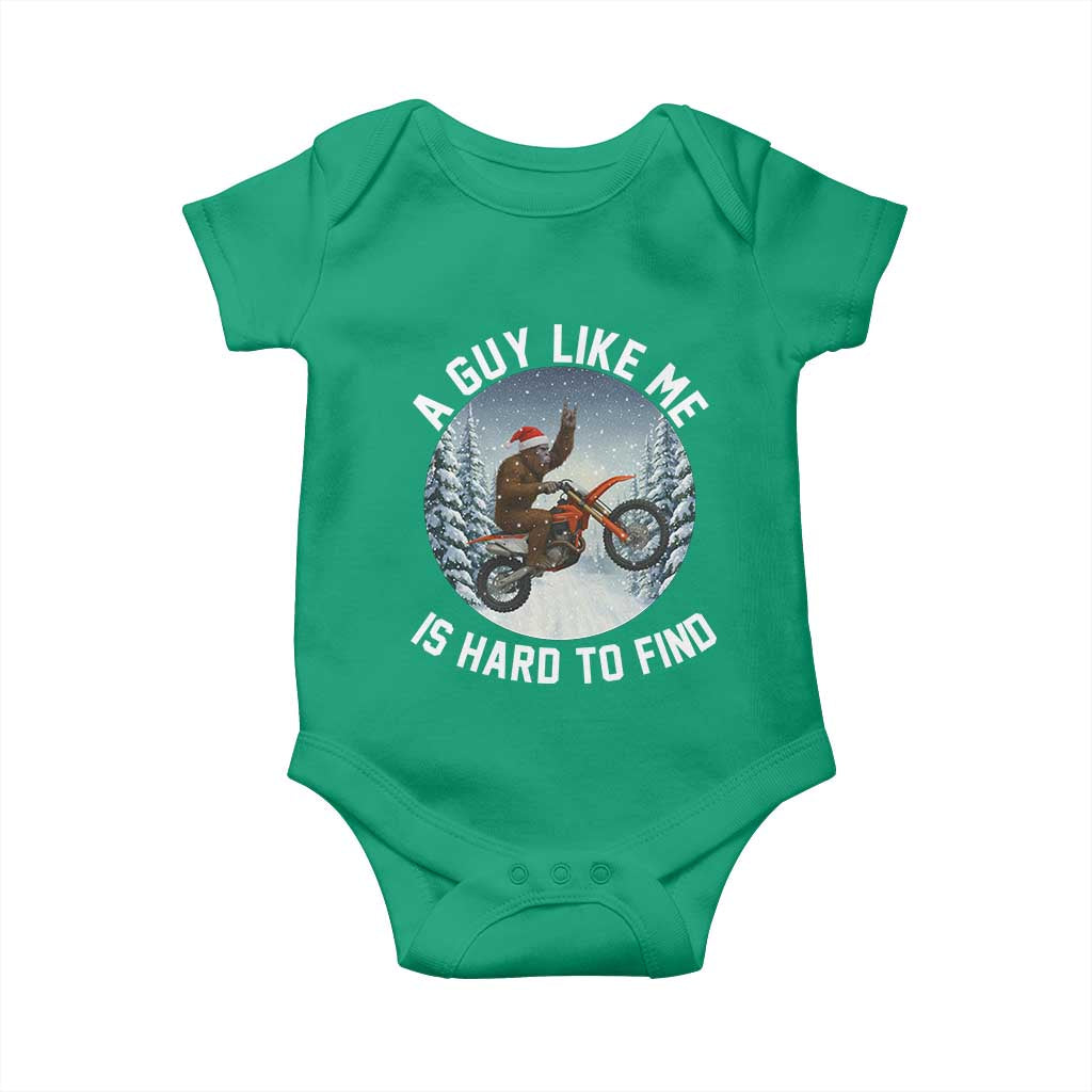 Funny Bigfoot Motorcycle Christmas Baby Onesie Sasquatch Rock On Hand Xmas - Wonder Print Shop