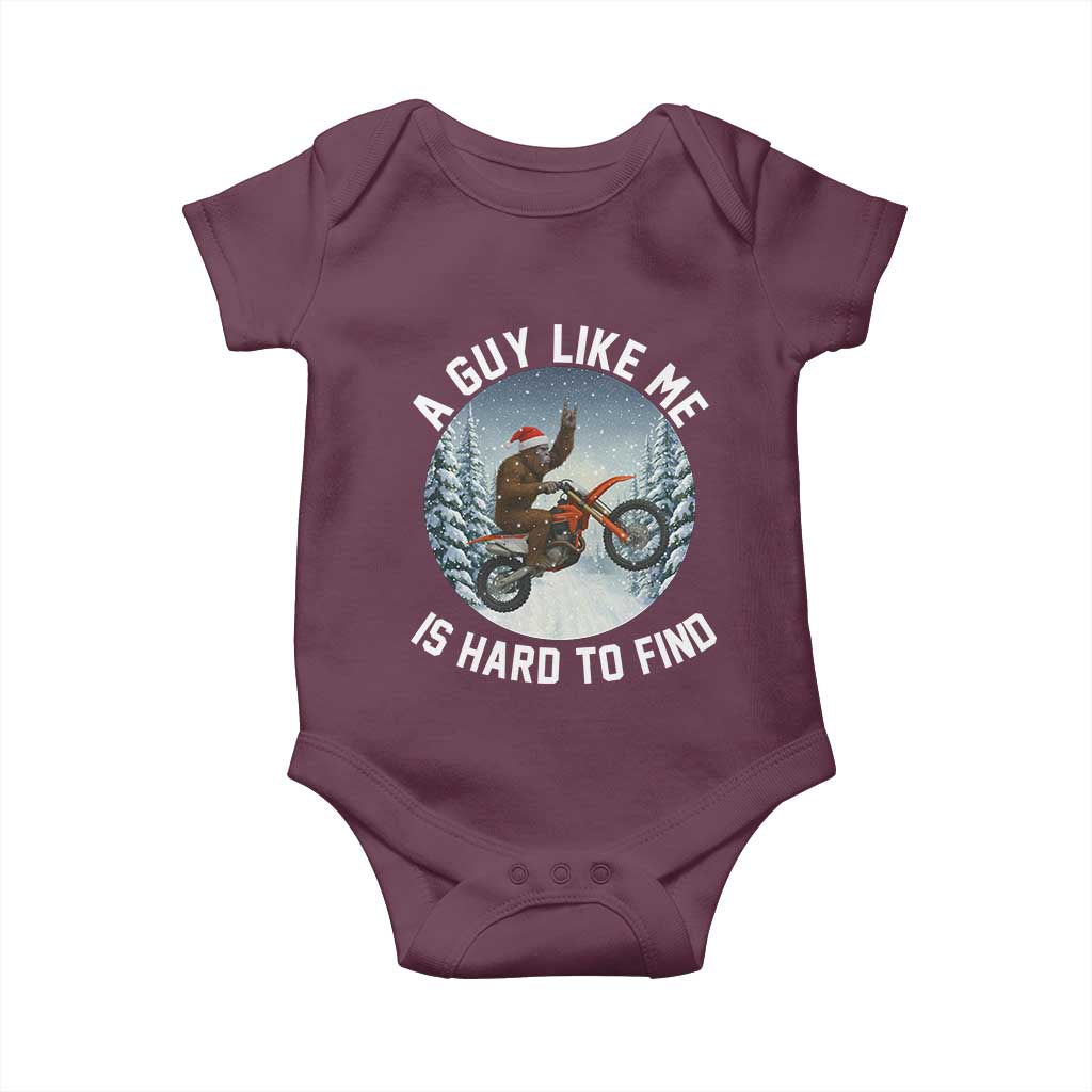 Funny Bigfoot Motorcycle Christmas Baby Onesie Sasquatch Rock On Hand Xmas - Wonder Print Shop