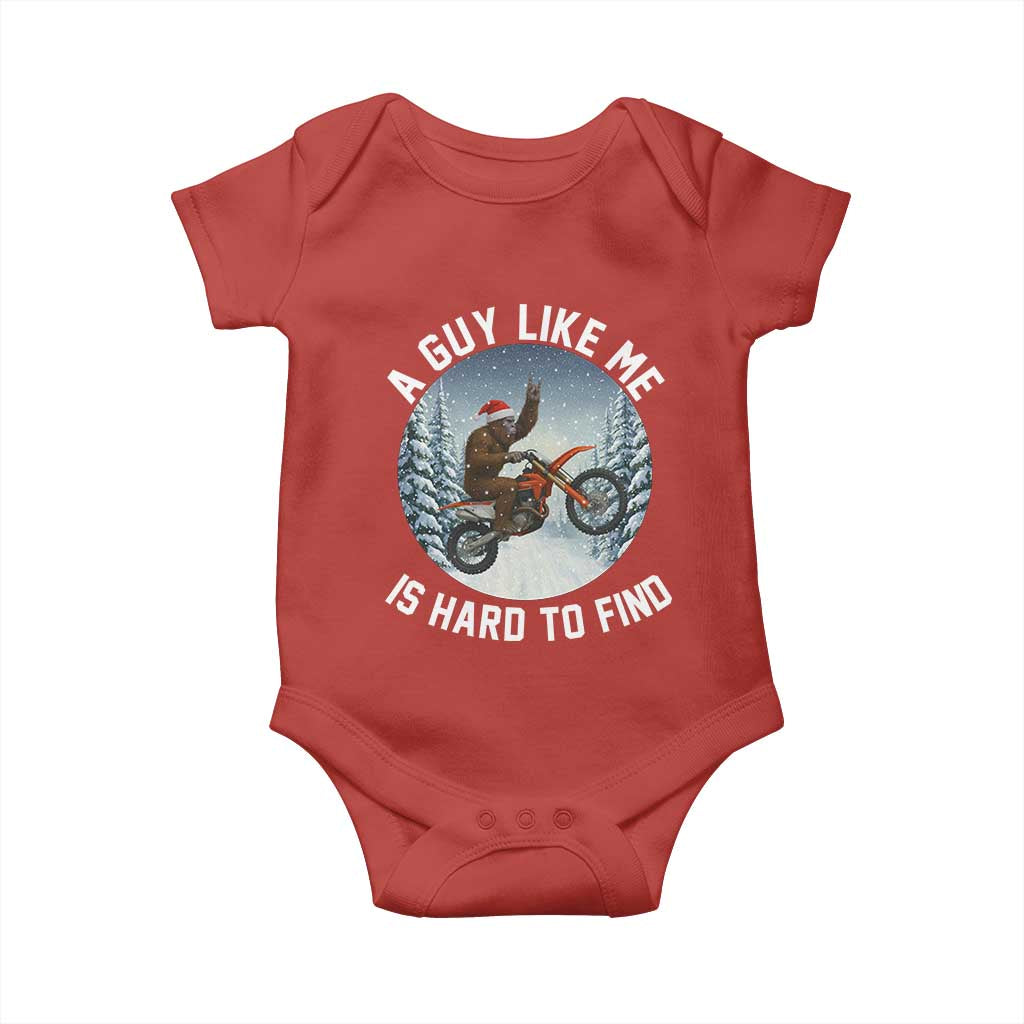 Funny Bigfoot Motorcycle Christmas Baby Onesie Sasquatch Rock On Hand Xmas - Wonder Print Shop
