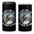 Funny Bigfoot Motorcycle Christmas 4 in 1 Can Cooler Tumbler Sasquatch Rock On Hand Xmas - Wonder Print Shop