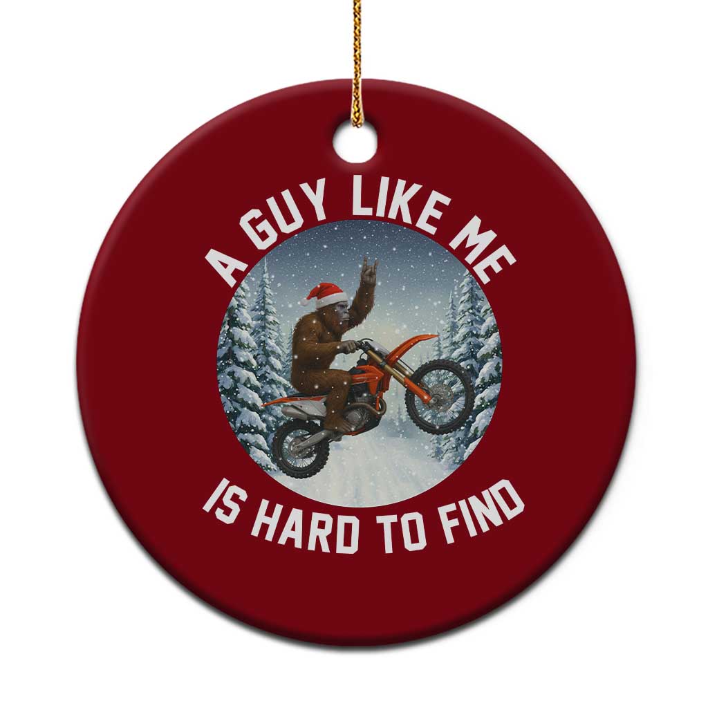 Funny Bigfoot Motorcycle Xmas Ceramic Ornament Sasquatch Rock On Hand Xmas - Wonder Print Shop
