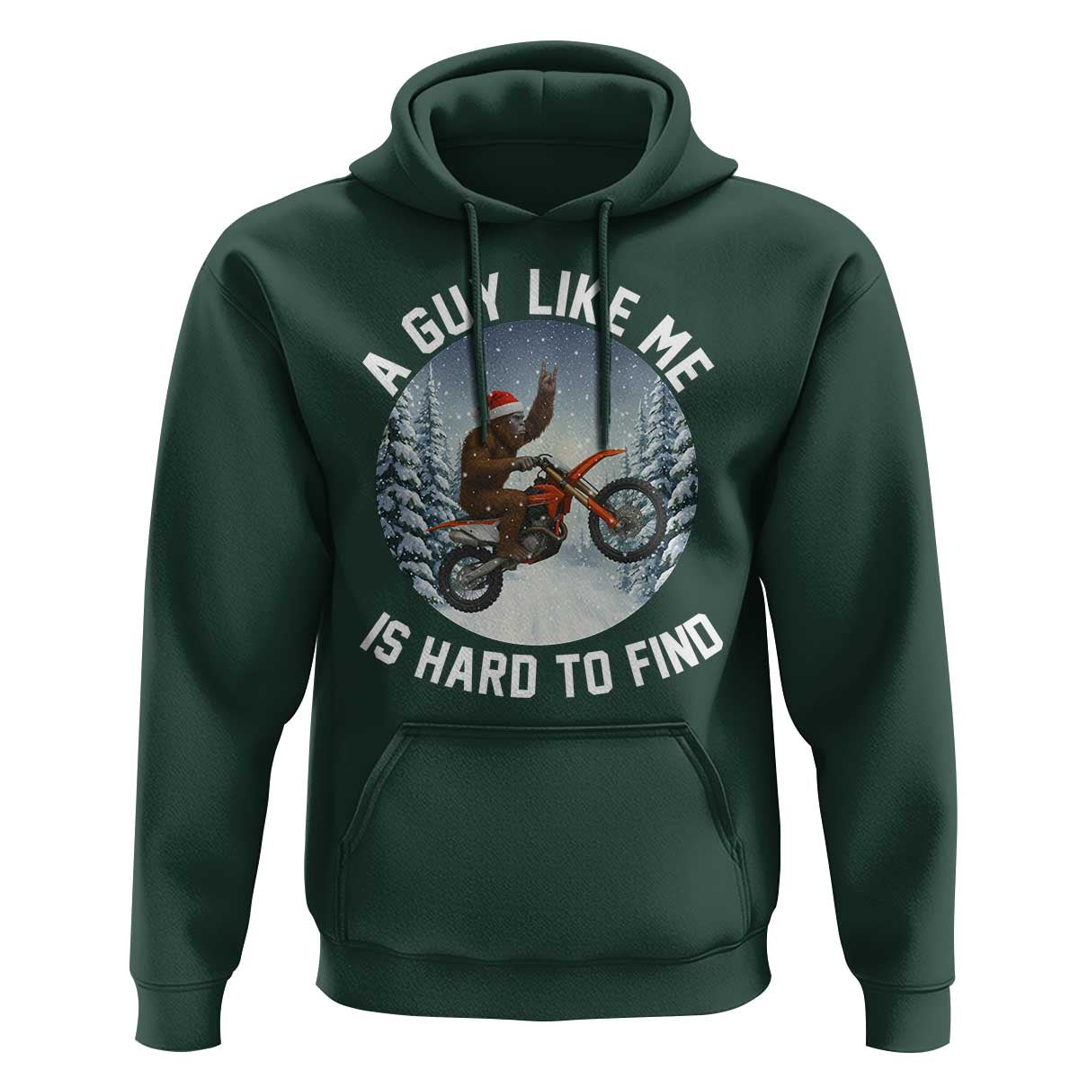 Funny Bigfoot Motorcycle Christmas Hoodie Sasquatch Rock On Hand Xmas - Wonder Print Shop