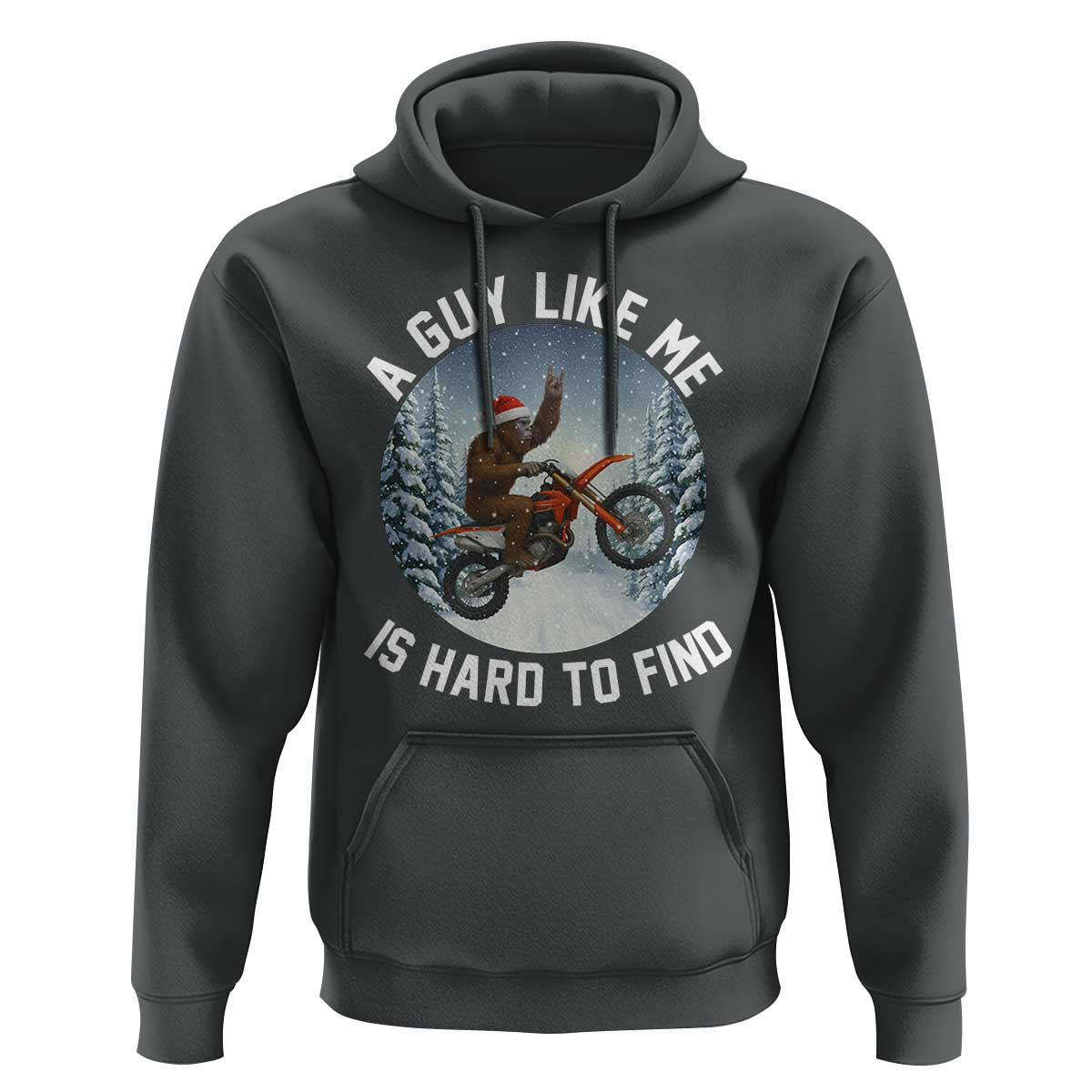 Funny Bigfoot Motorcycle Christmas Hoodie Sasquatch Rock On Hand Xmas - Wonder Print Shop