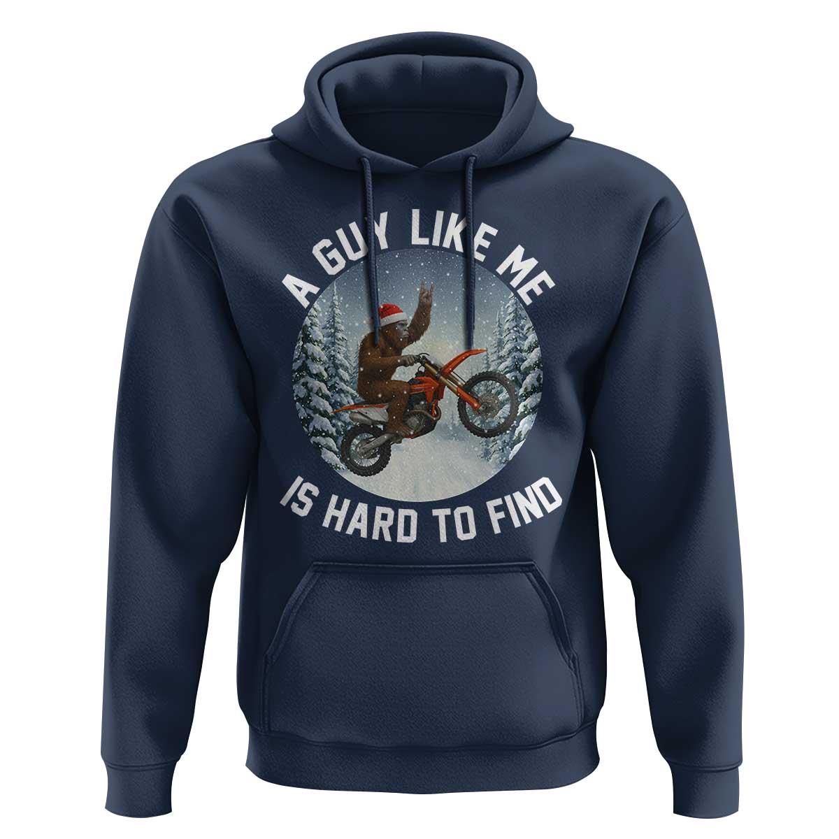 Funny Bigfoot Motorcycle Christmas Hoodie Sasquatch Rock On Hand Xmas - Wonder Print Shop