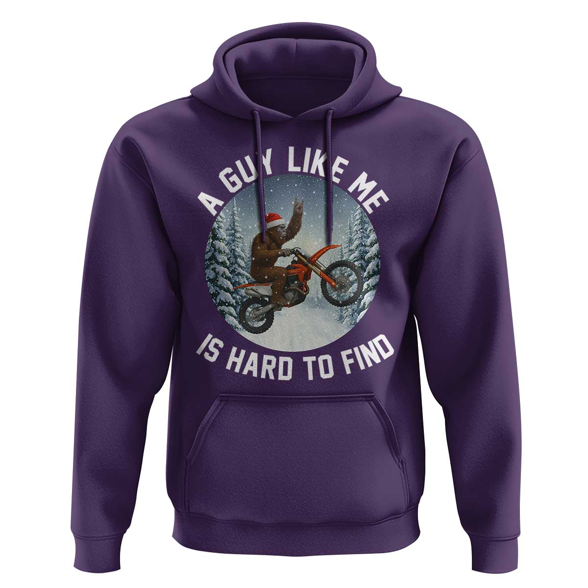 Funny Bigfoot Motorcycle Christmas Hoodie Sasquatch Rock On Hand Xmas - Wonder Print Shop