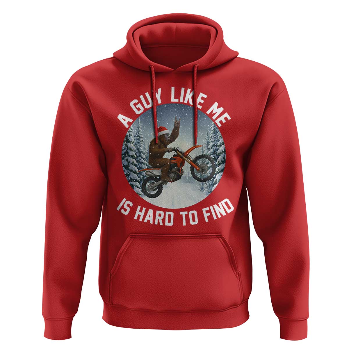 Funny Bigfoot Motorcycle Christmas Hoodie Sasquatch Rock On Hand Xmas - Wonder Print Shop