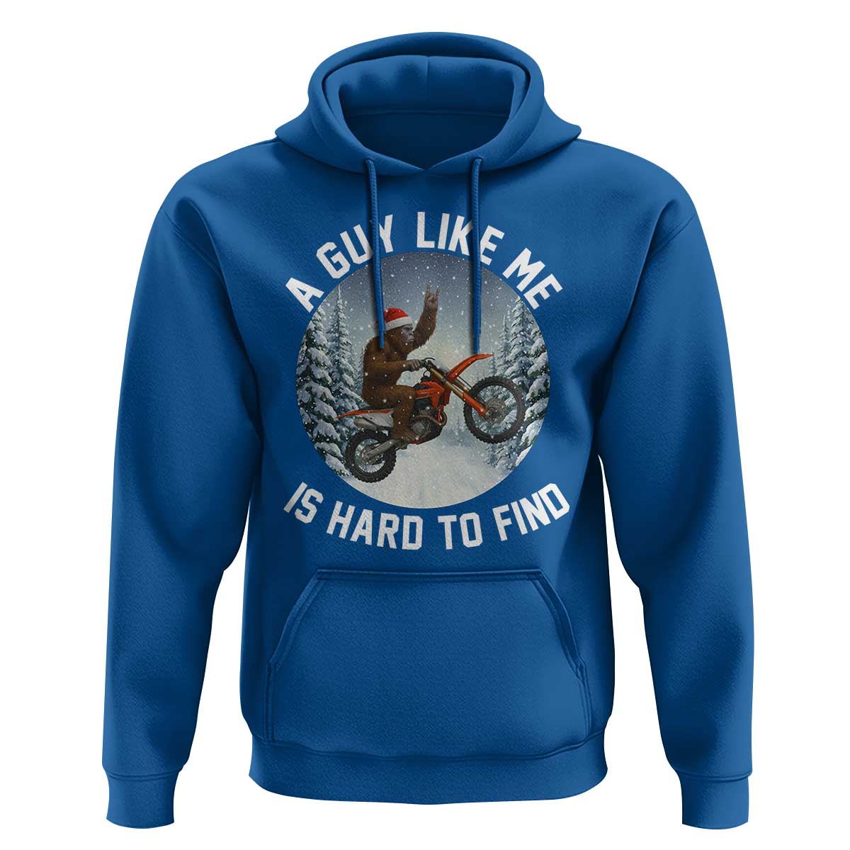 Funny Bigfoot Motorcycle Christmas Hoodie Sasquatch Rock On Hand Xmas - Wonder Print Shop