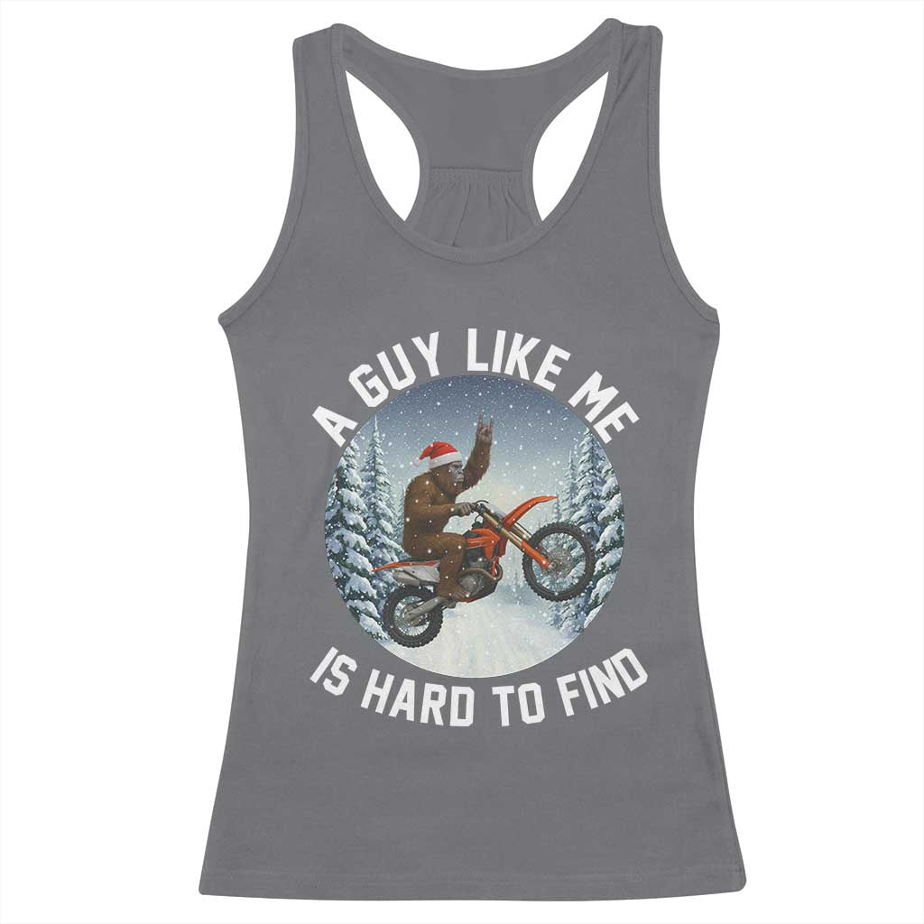 Funny Bigfoot Motorcycle Christmas Racerback Tank Top Sasquatch Rock On Hand Xmas - Wonder Print Shop