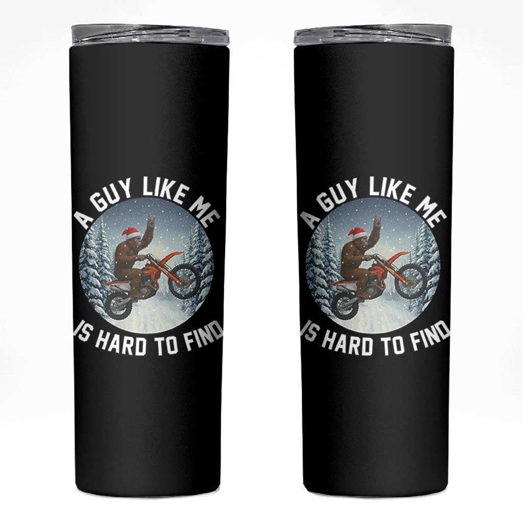 Funny Bigfoot Motorcycle Christmas Skinny Tumbler Sasquatch Rock On Hand Xmas - Wonder Print Shop