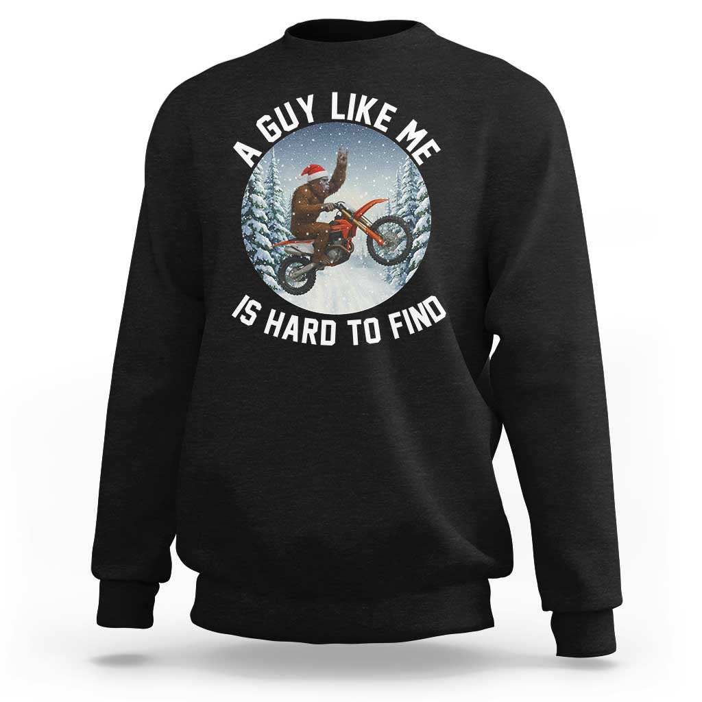 Funny Bigfoot Motorcycle Christmas Sweatshirt Sasquatch Rock On Hand Xmas - Wonder Print Shop