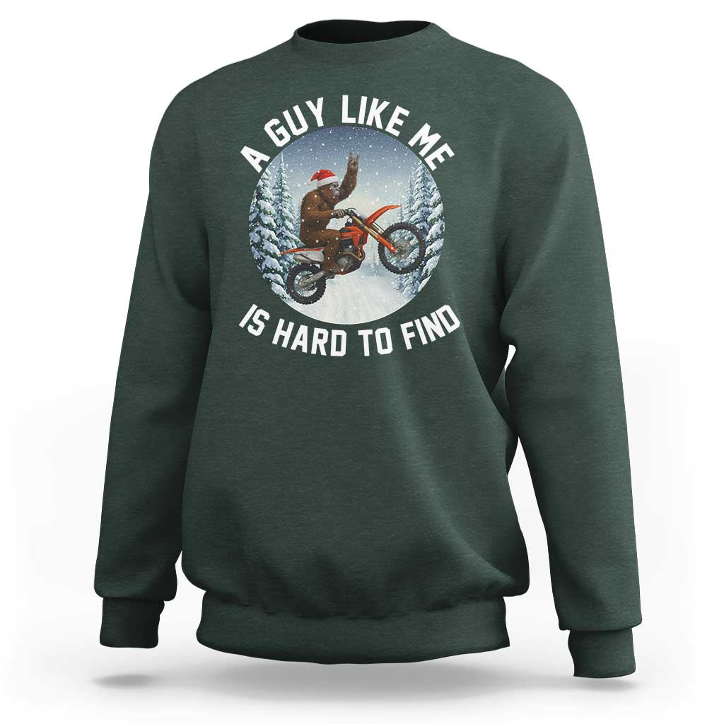 Funny Bigfoot Motorcycle Christmas Sweatshirt Sasquatch Rock On Hand Xmas - Wonder Print Shop