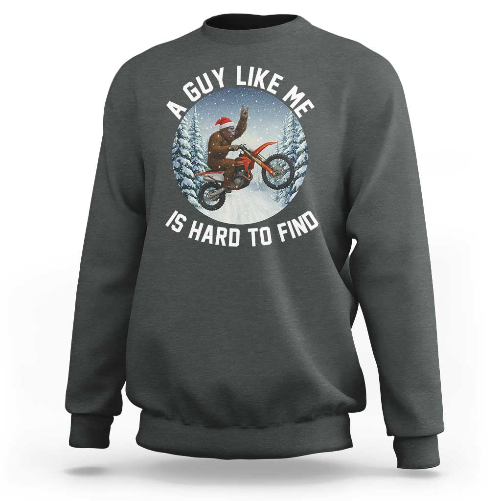 Funny Bigfoot Motorcycle Christmas Sweatshirt Sasquatch Rock On Hand Xmas - Wonder Print Shop