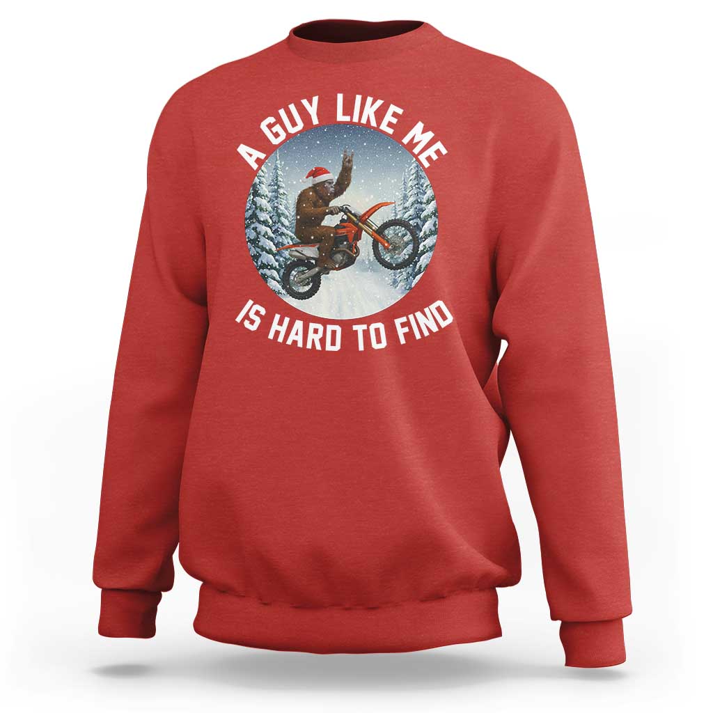 Funny Bigfoot Motorcycle Christmas Sweatshirt Sasquatch Rock On Hand Xmas - Wonder Print Shop