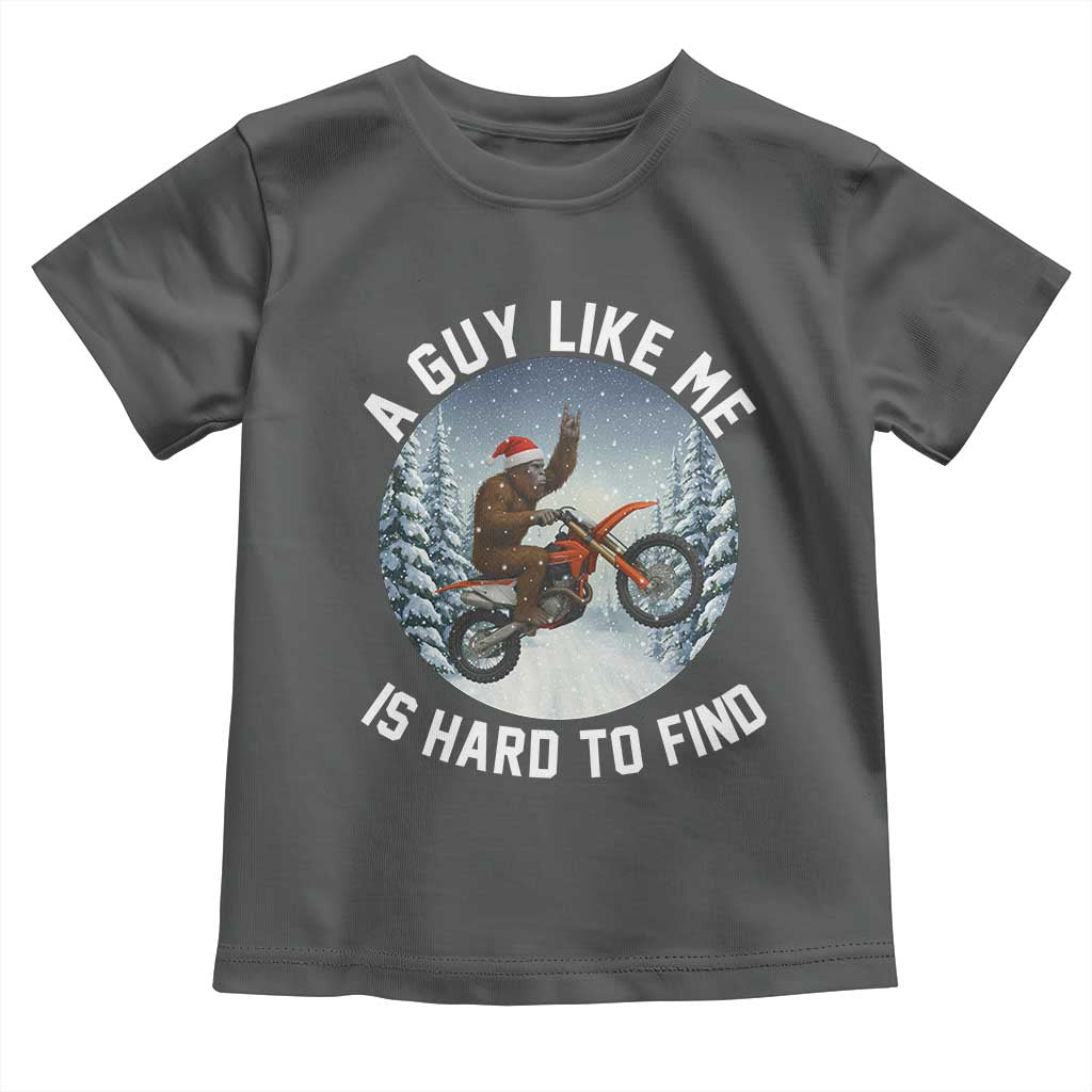 Funny Bigfoot Motorcycle Christmas Toddler T Shirt Sasquatch Rock On Hand Xmas - Wonder Print Shop