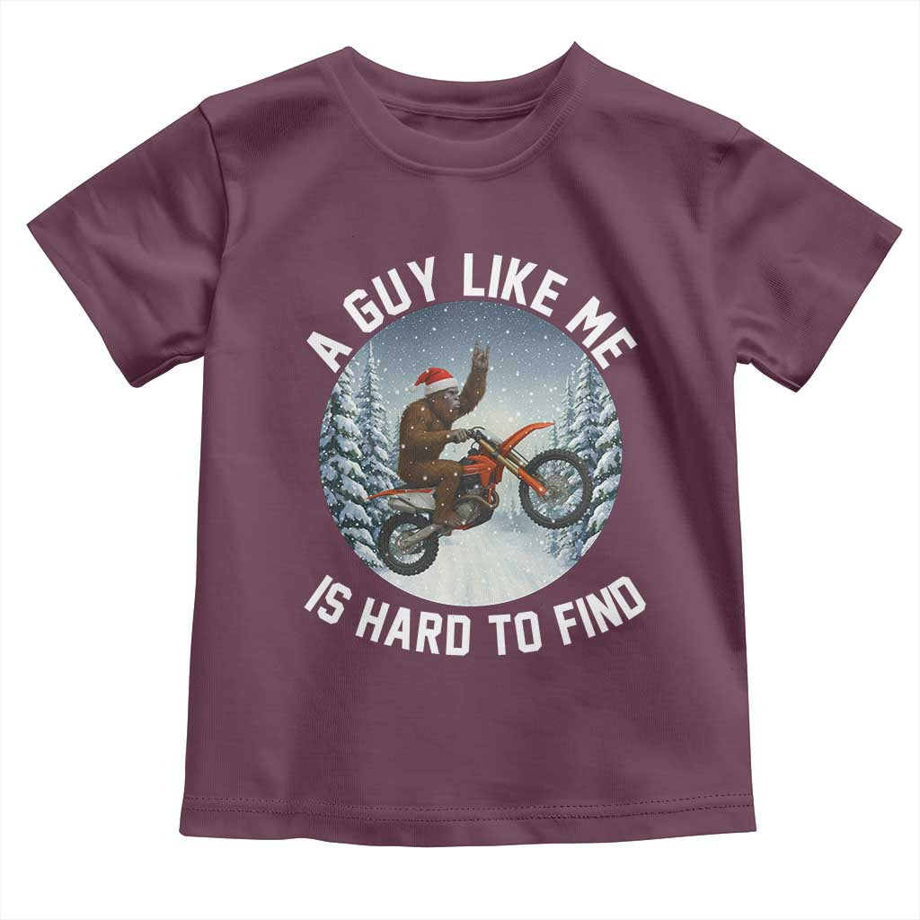 Funny Bigfoot Motorcycle Christmas Toddler T Shirt Sasquatch Rock On Hand Xmas - Wonder Print Shop