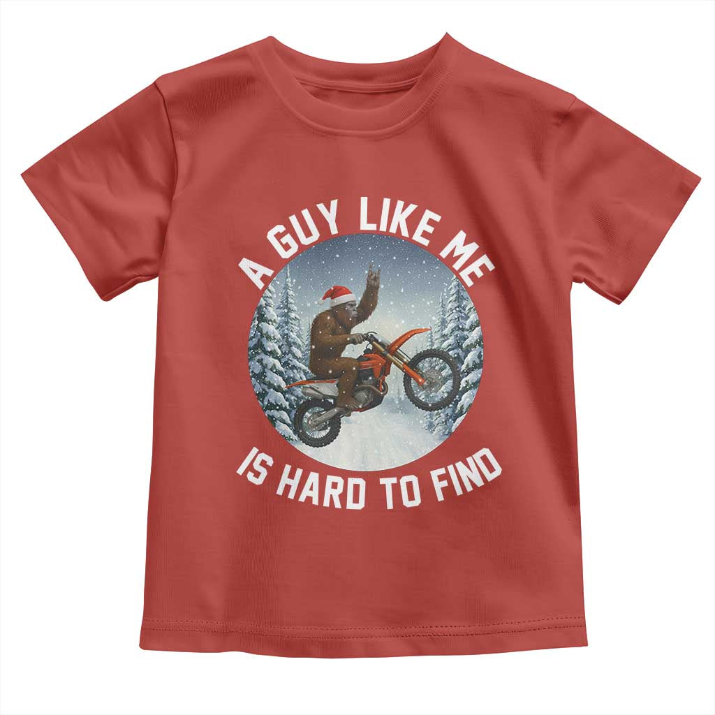 Funny Bigfoot Motorcycle Christmas Toddler T Shirt Sasquatch Rock On Hand Xmas - Wonder Print Shop