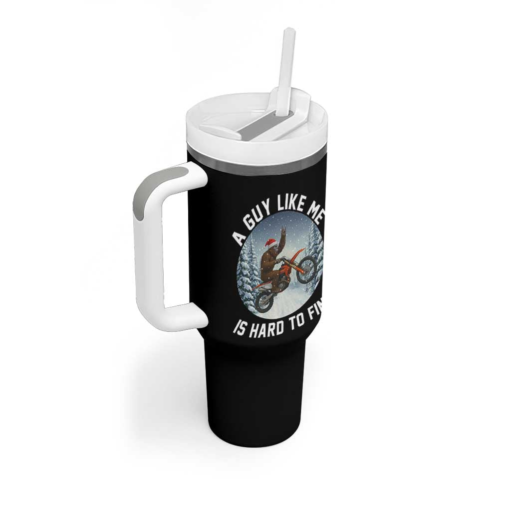 Funny Bigfoot Motorcycle Christmas Tumbler With Handle Sasquatch Rock On Hand Xmas - Wonder Print Shop