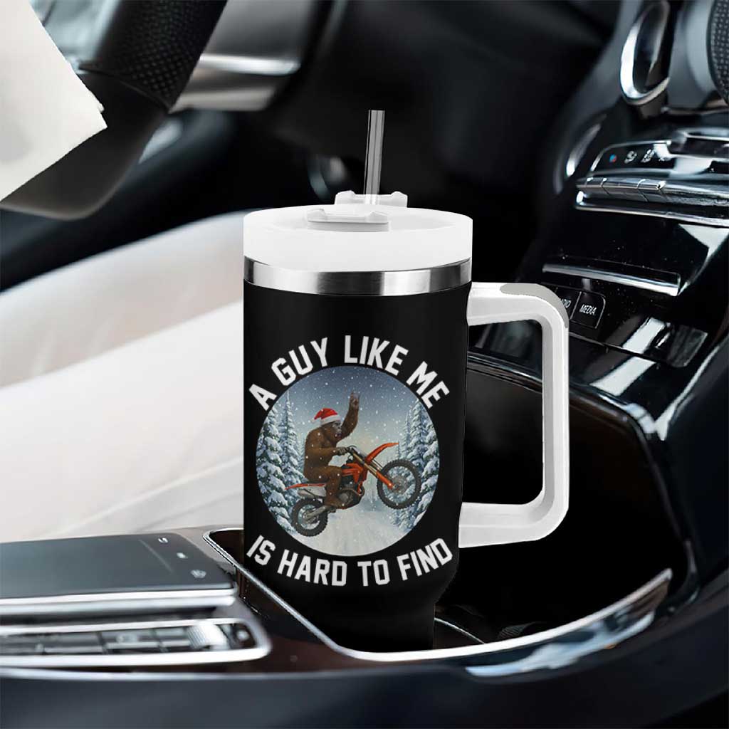 Funny Bigfoot Motorcycle Christmas Tumbler With Handle Sasquatch Rock On Hand Xmas - Wonder Print Shop