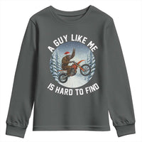 Funny Bigfoot Motorcycle Christmas Youth Sweatshirt Sasquatch Rock On Hand Xmas - Wonder Print Shop