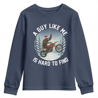 Funny Bigfoot Motorcycle Christmas Youth Sweatshirt Sasquatch Rock On Hand Xmas - Wonder Print Shop