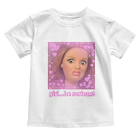 Funny Doll Face Meme Toddler T Shirt Girl Be Serious - Wonder Print Shop