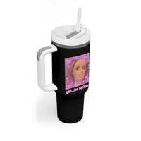 Funny Doll Face Meme Tumbler With Handle Girl Be Serious