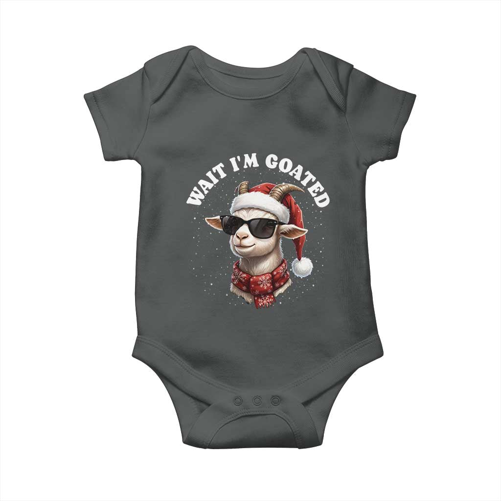 Funny Reindeer Christmas Baby Onesie Wait I Am Goated - Wonder Print Shop