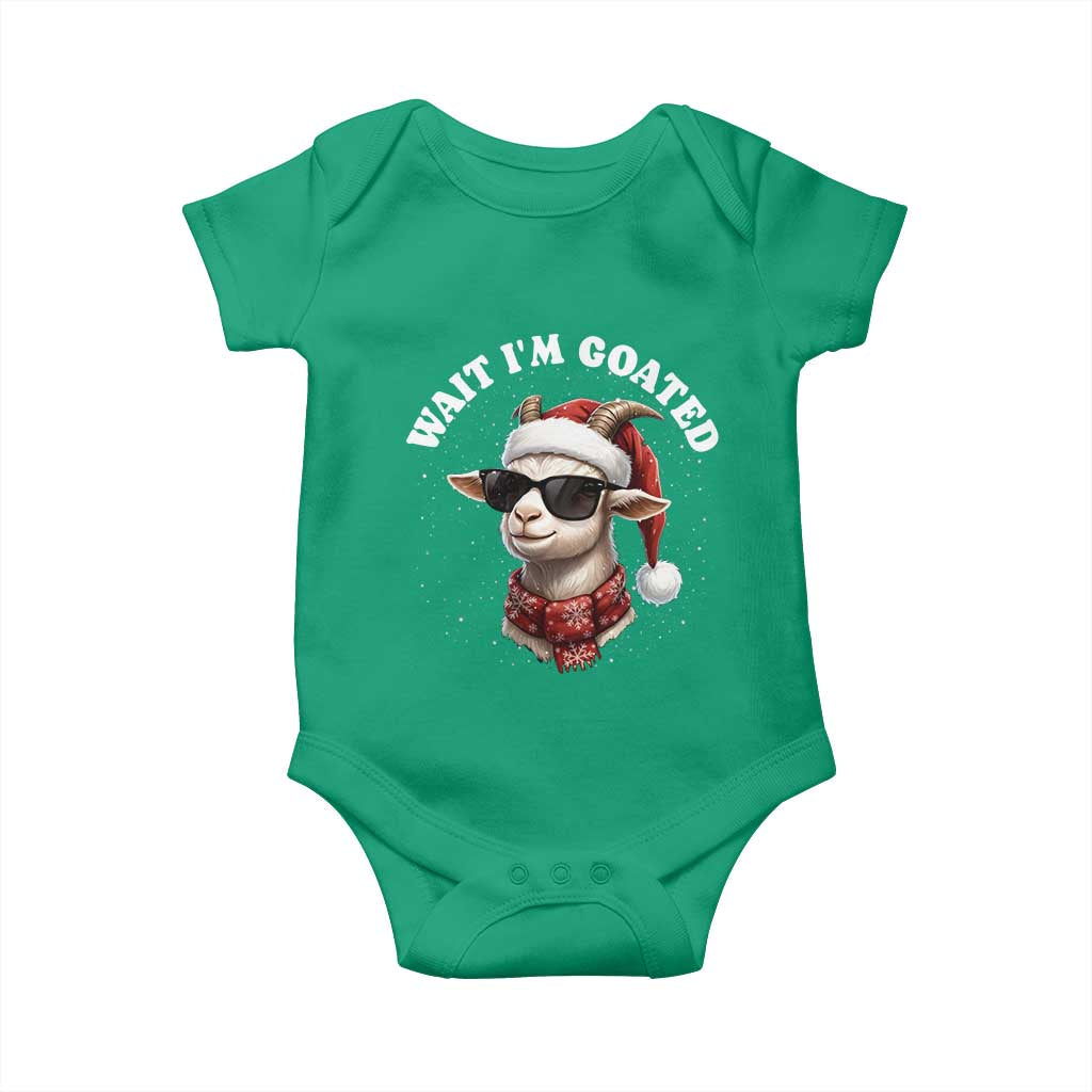 Funny Reindeer Christmas Baby Onesie Wait I Am Goated - Wonder Print Shop