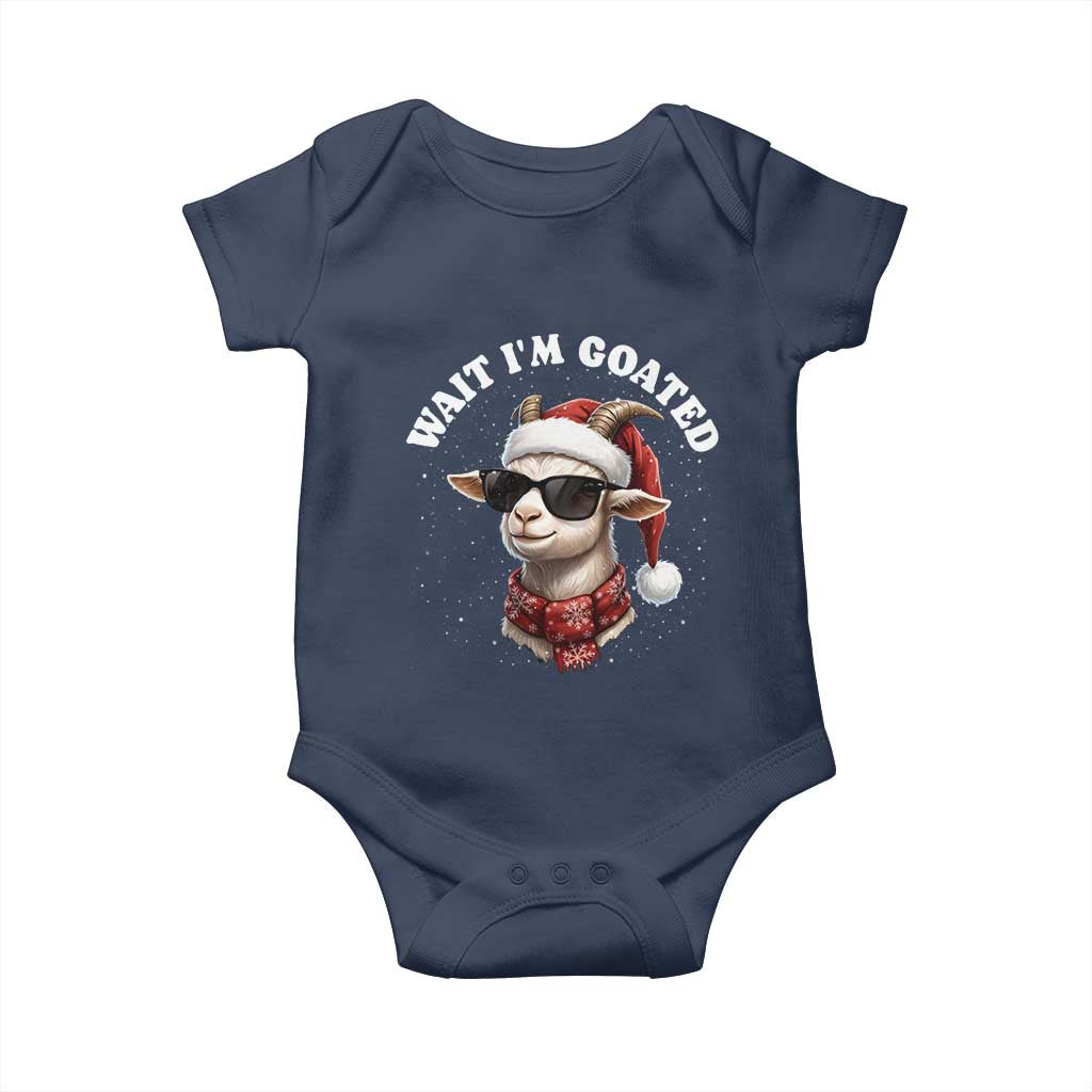 Funny Reindeer Christmas Baby Onesie Wait I Am Goated - Wonder Print Shop