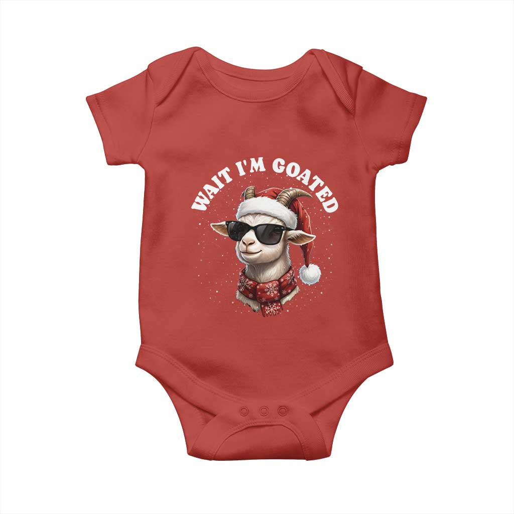 Funny Reindeer Christmas Baby Onesie Wait I Am Goated - Wonder Print Shop