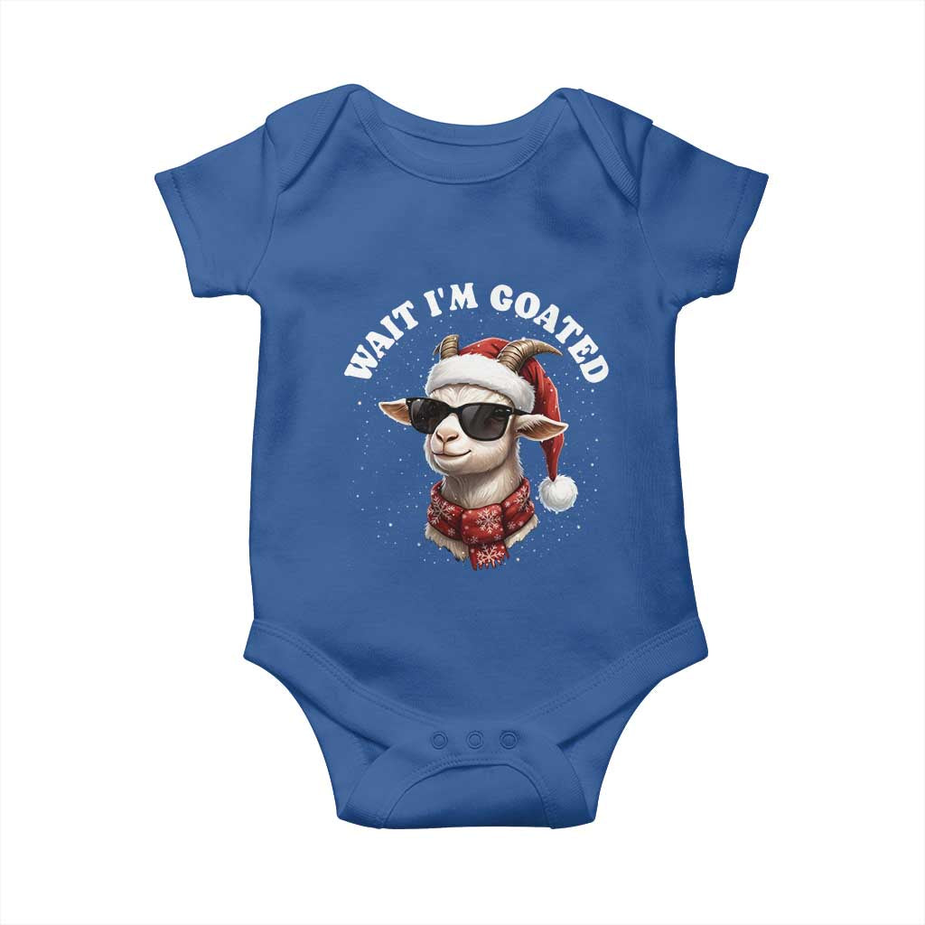Funny Reindeer Christmas Baby Onesie Wait I Am Goated - Wonder Print Shop