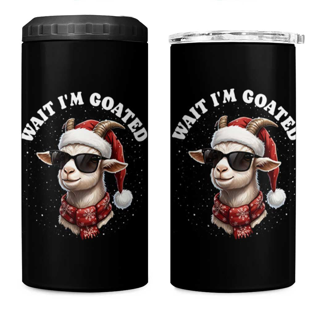 Funny Reindeer Christmas 4 in 1 Can Cooler Tumbler Wait I Am Goated - Wonder Print Shop