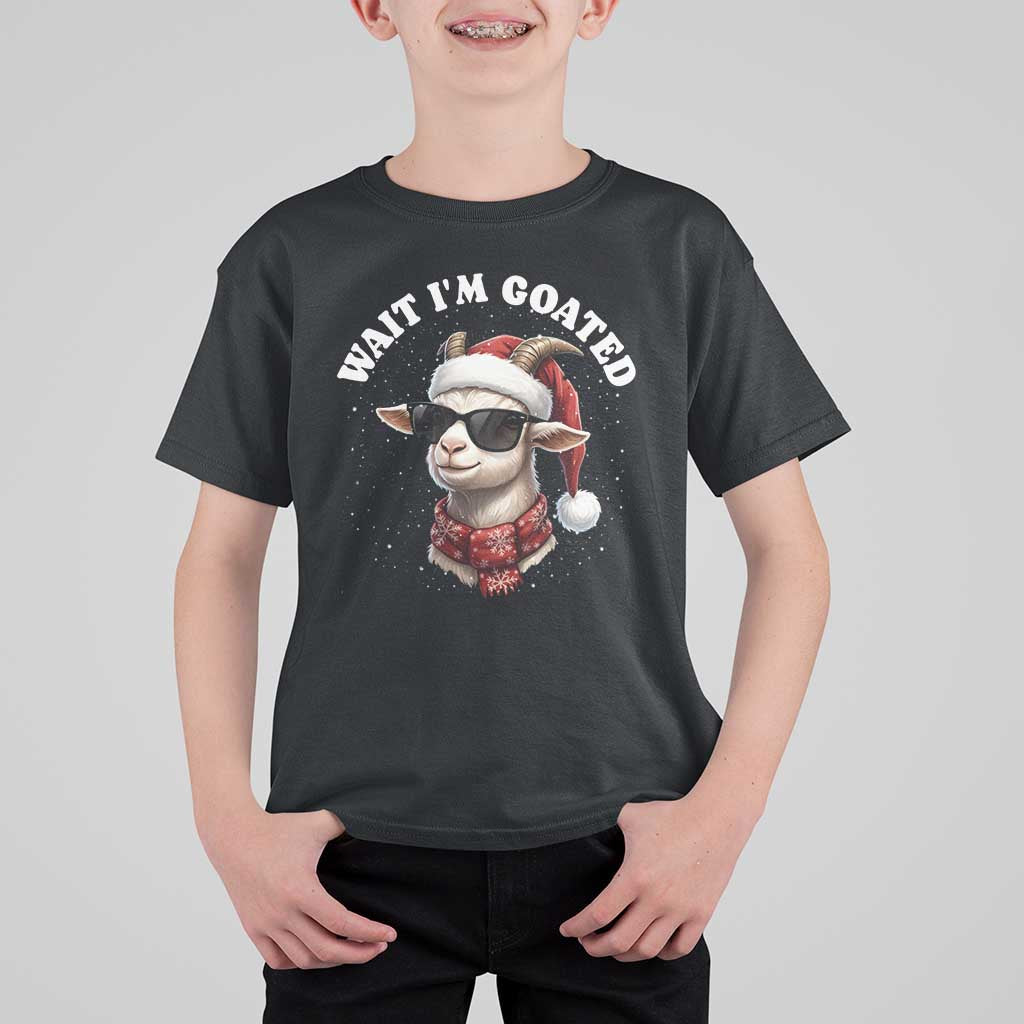 Funny Reindeer Christmas T Shirt For Kid Wait I Am Goated - Wonder Print Shop