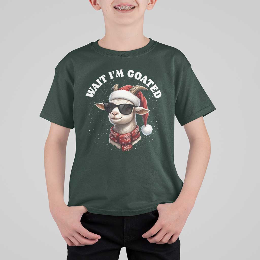 Funny Reindeer Christmas T Shirt For Kid Wait I Am Goated - Wonder Print Shop