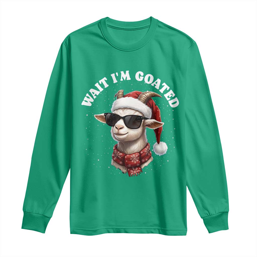 Funny Reindeer Christmas Long Sleeve Shirt Wait I Am Goated - Wonder Print Shop