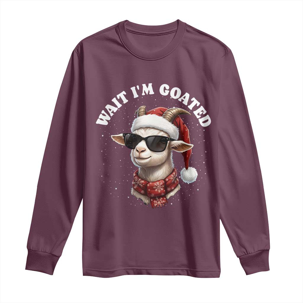 Funny Reindeer Christmas Long Sleeve Shirt Wait I Am Goated - Wonder Print Shop