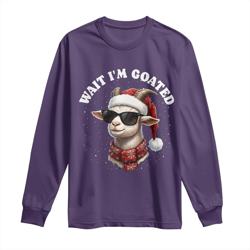 Funny Reindeer Christmas Long Sleeve Shirt Wait I Am Goated - Wonder Print Shop