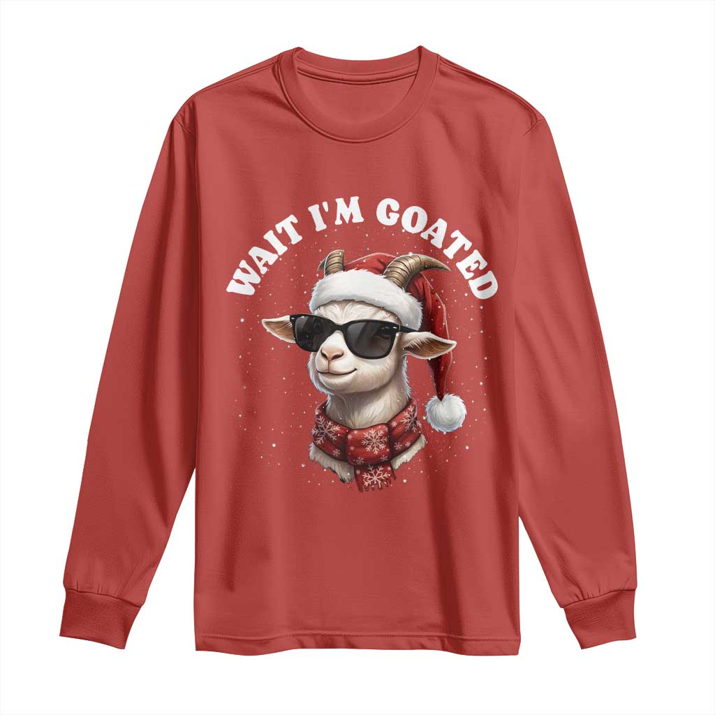 Funny Reindeer Christmas Long Sleeve Shirt Wait I Am Goated - Wonder Print Shop