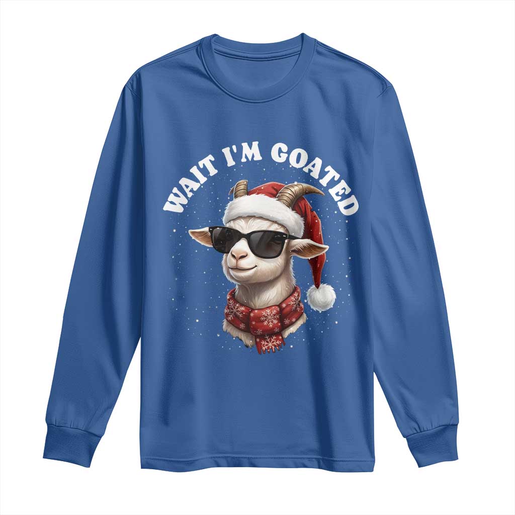 Funny Reindeer Christmas Long Sleeve Shirt Wait I Am Goated - Wonder Print Shop