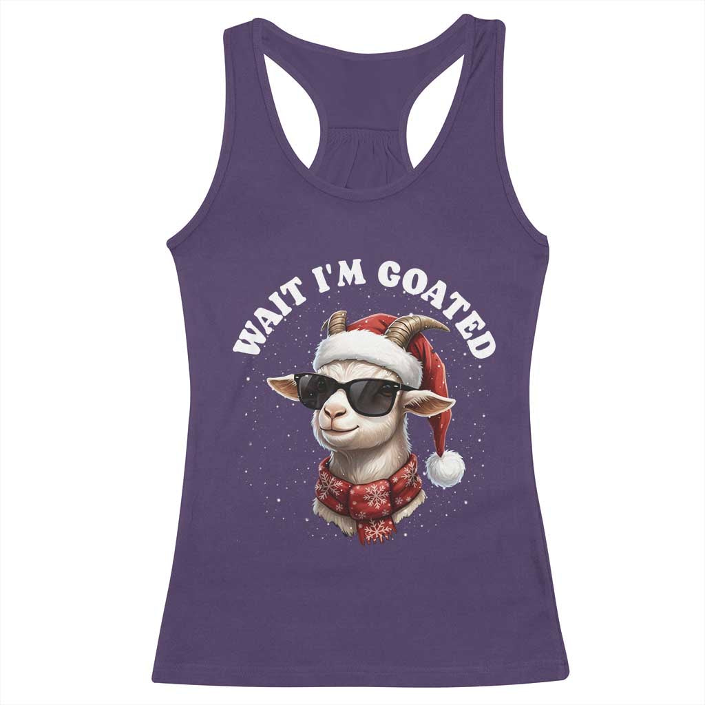 Funny Reindeer Christmas Racerback Tank Top Wait I Am Goated - Wonder Print Shop