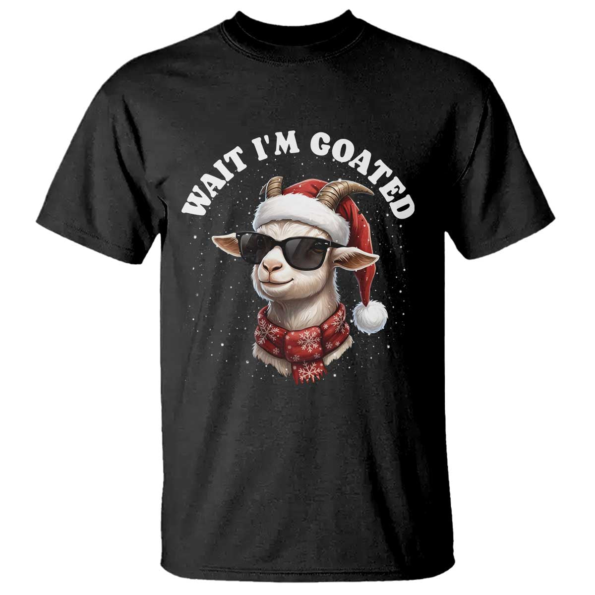 Funny Reindeer Christmas T Shirt Wait I Am Goated - Wonder Print Shop