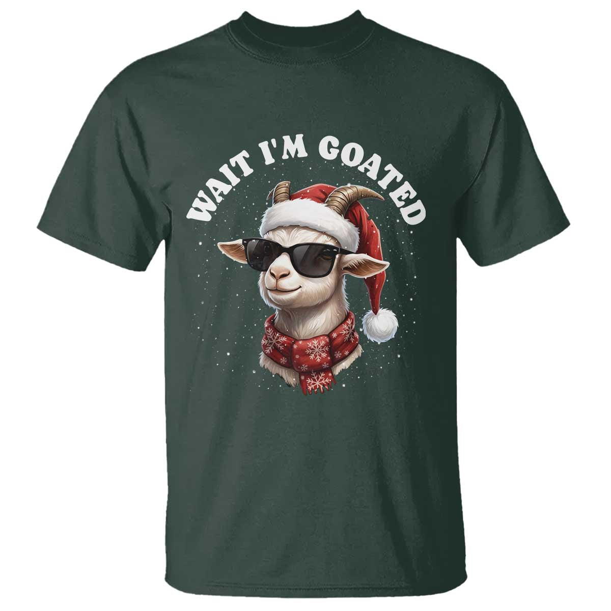 Funny Reindeer Christmas T Shirt Wait I Am Goated - Wonder Print Shop