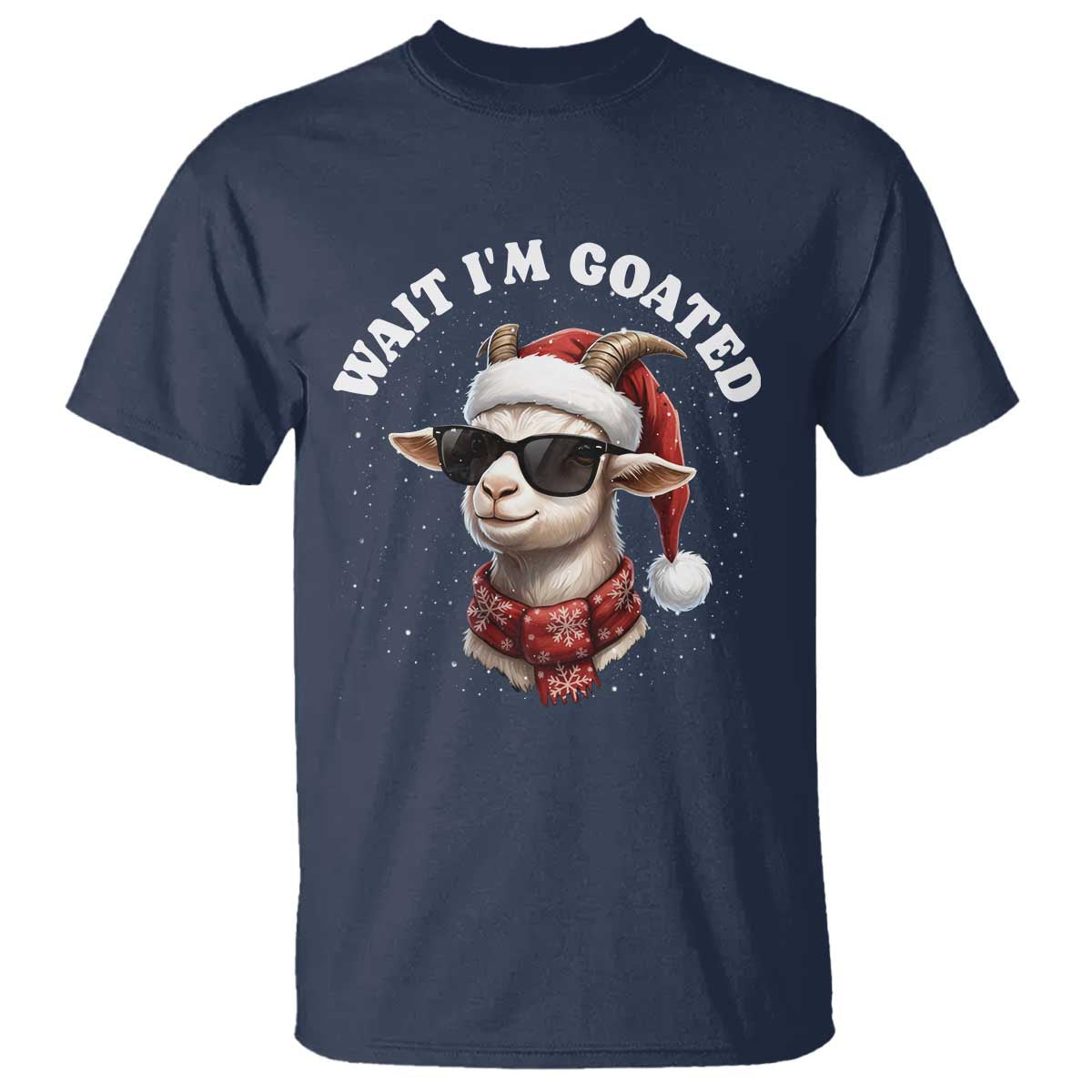 Funny Reindeer Christmas T Shirt Wait I Am Goated - Wonder Print Shop