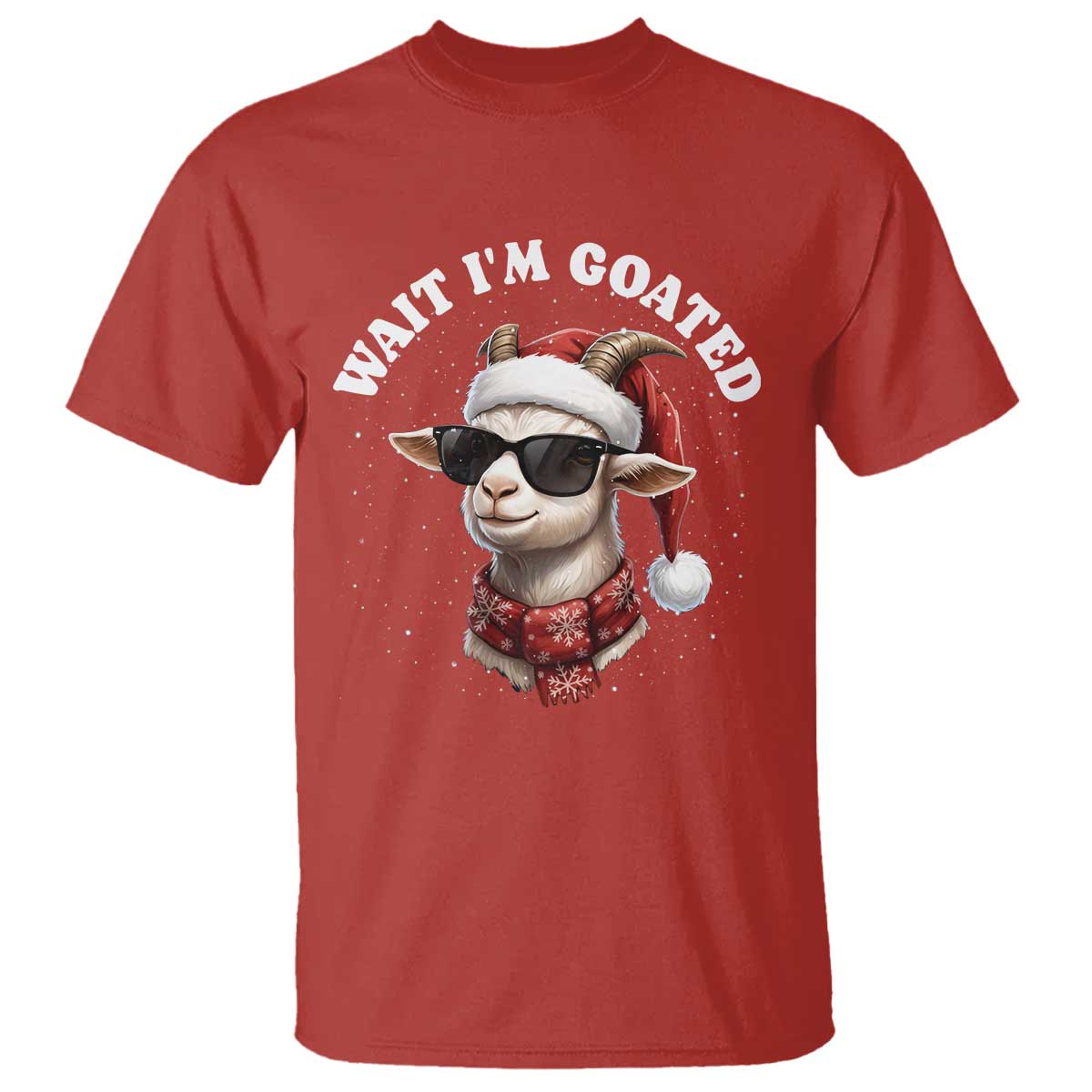 Funny Reindeer Christmas T Shirt Wait I Am Goated - Wonder Print Shop