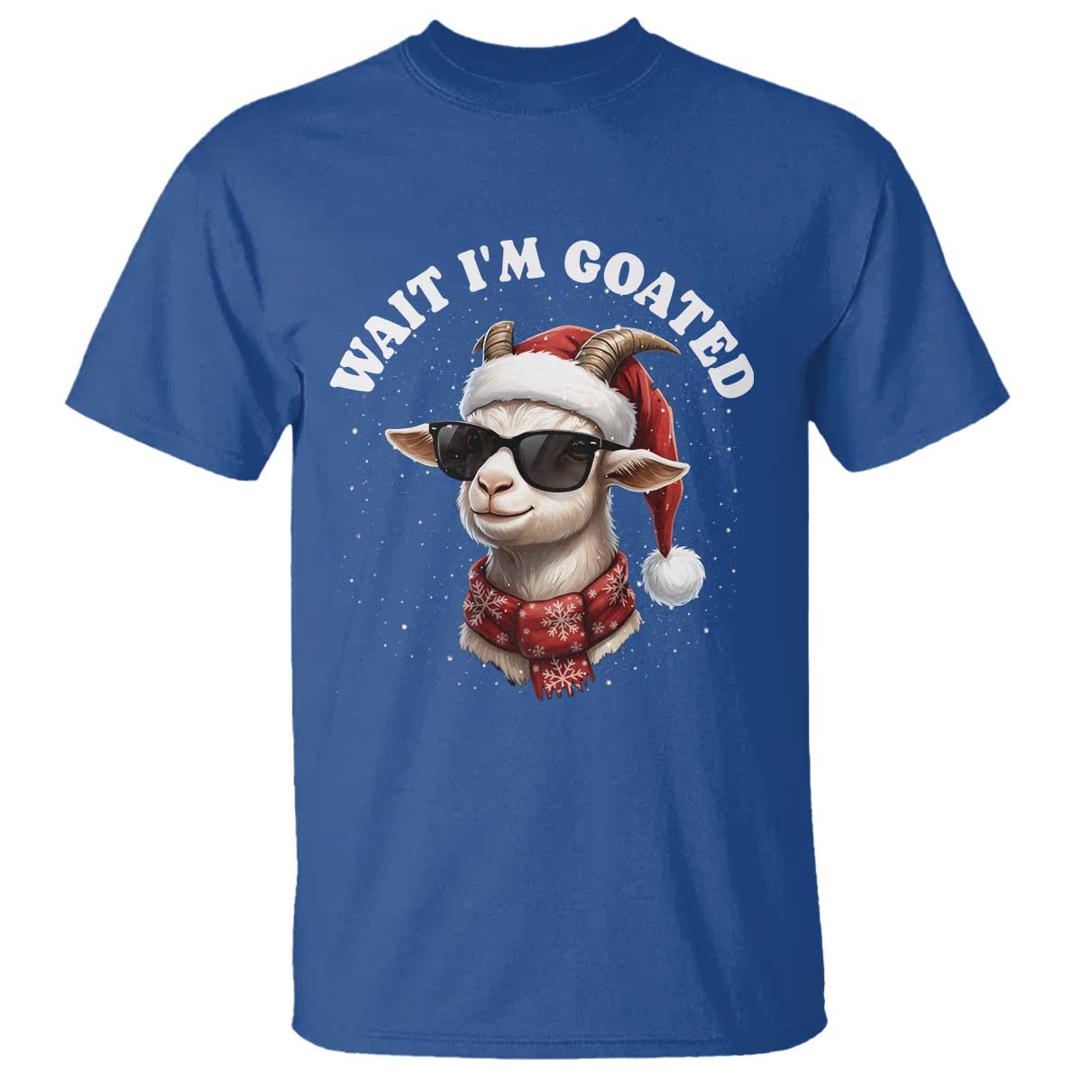 Funny Reindeer Christmas T Shirt Wait I Am Goated - Wonder Print Shop
