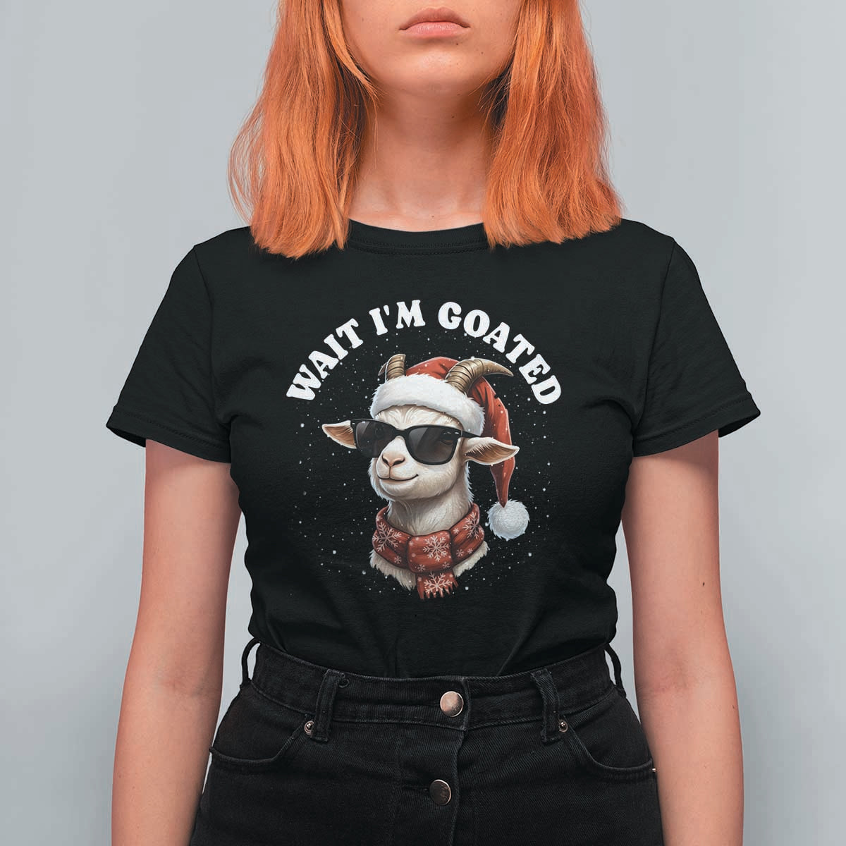 Funny Reindeer Christmas T Shirt For Women Wait I Am Goated - Wonder Print Shop