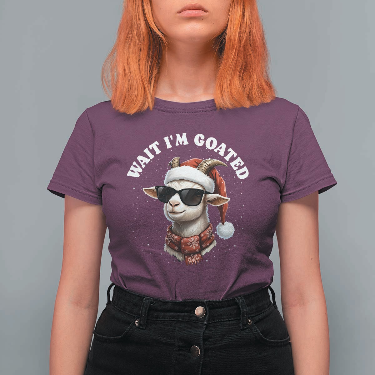 Funny Reindeer Christmas T Shirt For Women Wait I Am Goated - Wonder Print Shop