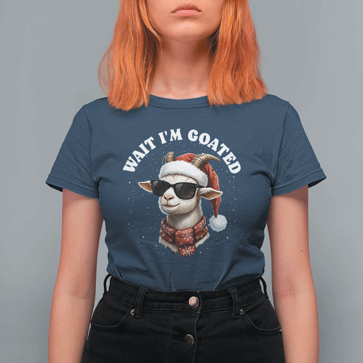 Funny Reindeer Christmas T Shirt For Women Wait I Am Goated - Wonder Print Shop
