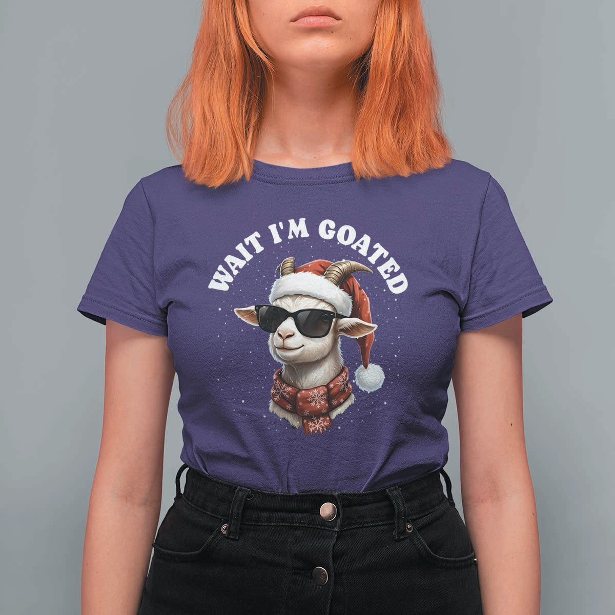 Funny Reindeer Christmas T Shirt For Women Wait I Am Goated - Wonder Print Shop