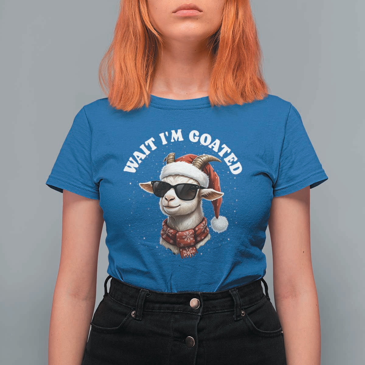 Funny Reindeer Christmas T Shirt For Women Wait I Am Goated - Wonder Print Shop